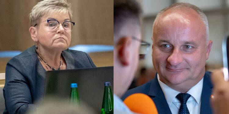 Anna Chinalska (PSL) i Hubert Harasimowicz (PO) - nowi członkowie zarządu woj. lubuskiego (fot. Krzysztof Filmanowicz)
