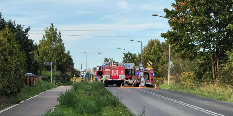 Pożar warsztatu w Wawrowie