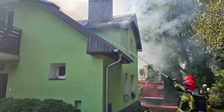 Pożar domu jednorodzinnego w Gorzowie