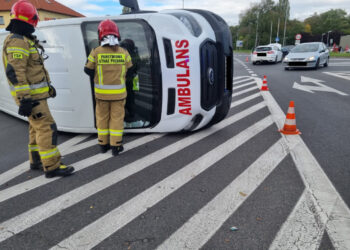Zderzenie karetki i forda w Kostrzynie