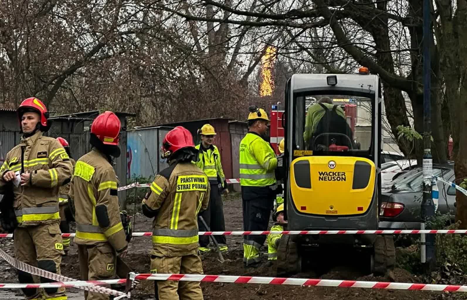 Słup ognia sięgał 20 metrów. Powodem rozszczelnienie gazociągu