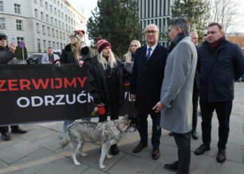 Przed Sejmem aktywiści manifestują za odrzuceniem weta tzw. ustawy łańcuchowej