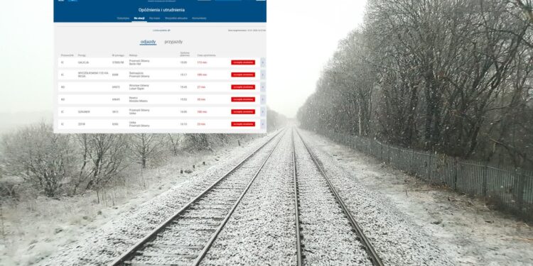 Gigantyczne opóźnienia pociągów na stacji we Wrocławiu! Ruch sparaliżowały silne opady śniegu i oblodzenia