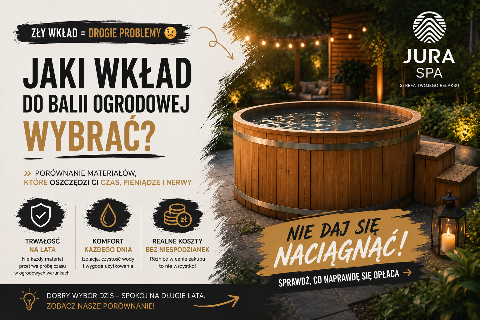 Jaki wkład do balii ogrodowej wybrać? Porównanie materiałów – podpowiada JuraSPA