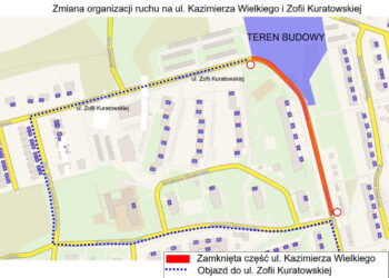 Kierowców czekają utrudnienia na ul. Kazimierza Wielkiego